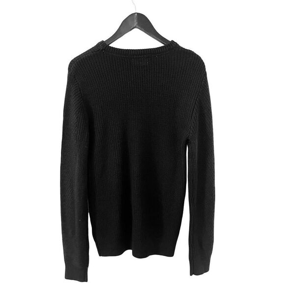 H&M Black Chunky Cable Knit Crewneck Pullover Sweater - Picture 2 of 6